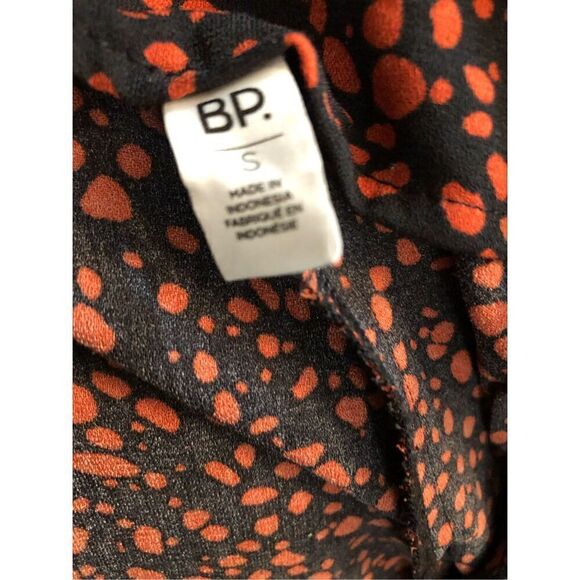 BP black and orange patterned palazzo high waist with attach front tie belt wide - Picture 12 of 13